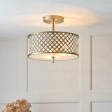 Arden Three Light Flush Light in Antique Brass