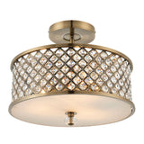 Arden Three Light Flush Light in Antique Brass