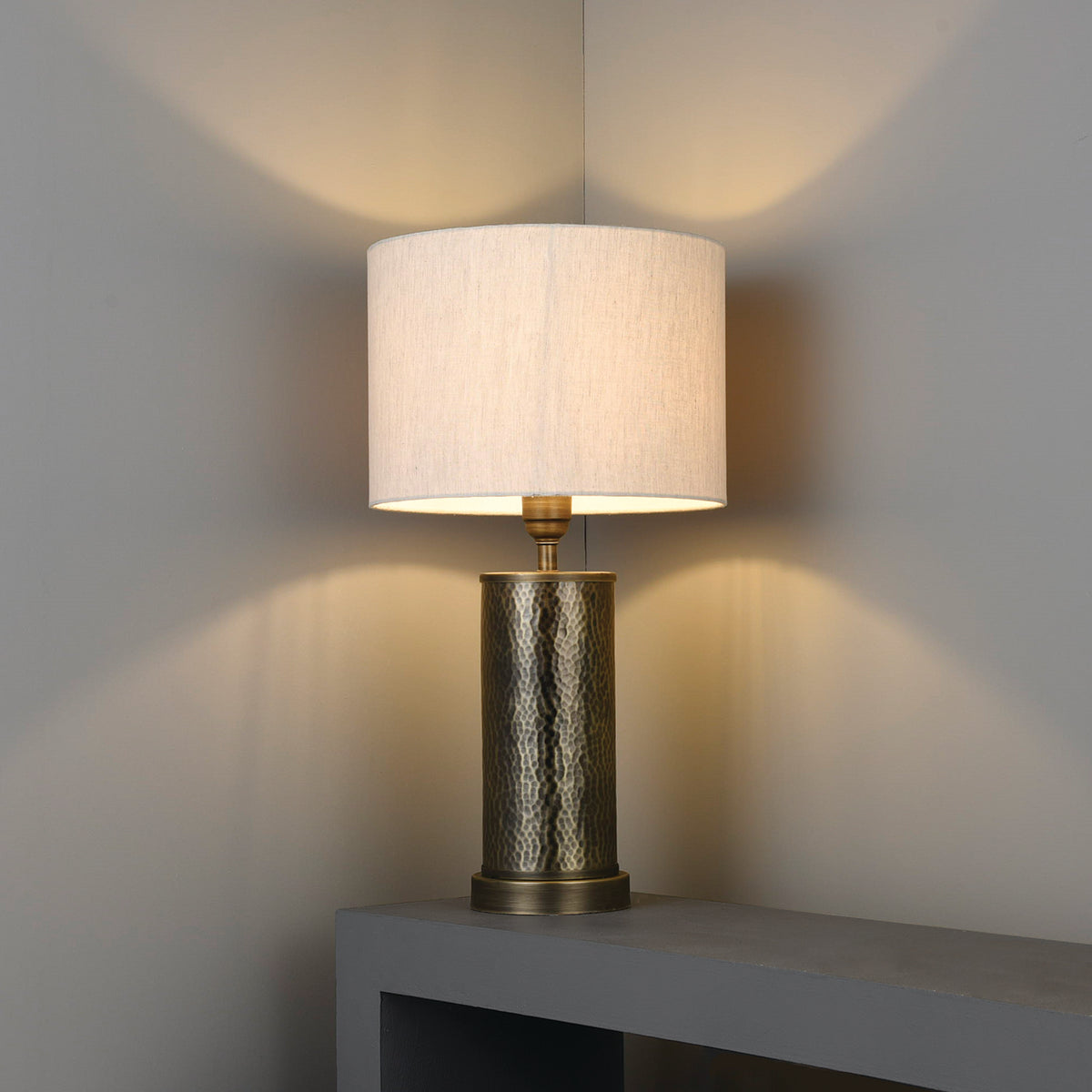 Isaac Table Lamp in Hammered Bronze