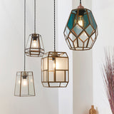 Bryson Smoked Glass Pendant Shade in Antique Brass
