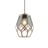 Bryson Smoked Glass Pendant Shade in Antique Brass