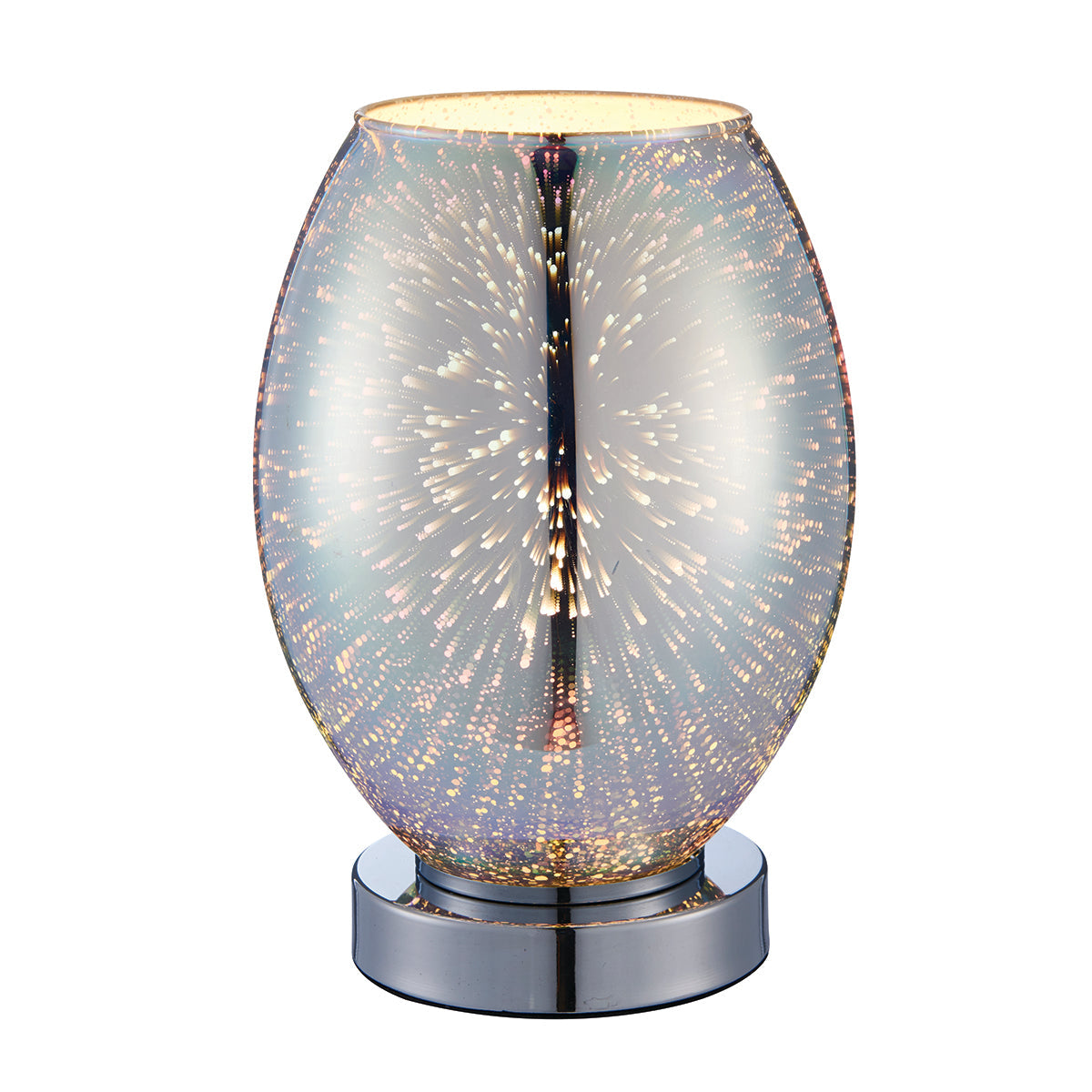 Astrid Holographic Glass Table Lamp in Chrome