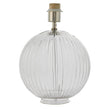 Jem Clear Ribbed Glass Table Lamp Base in Satin Nickel