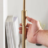 Moon Curved Floor Lamp in Brass, Black Marble and Opal
