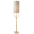 Fabio Floor Lamp in Satin Brass with Natural Linen Shade