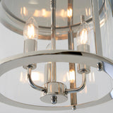 Lincoln Clear Glass Flush Light in Bright Nickel