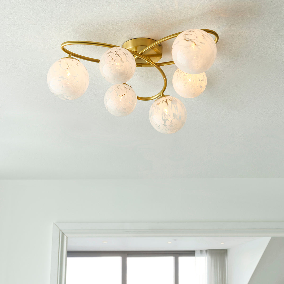 Satin brass plate 6 Light