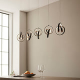 Flair Five Light Pendant in Textured Black