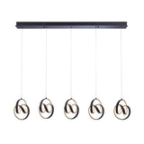 Flair Five Light Pendant in Textured Black