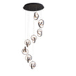Flair Eight Light Pendant in Textured Black