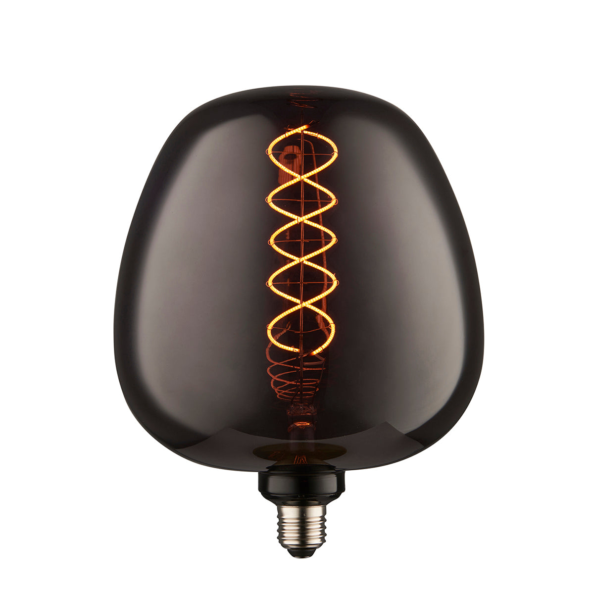 Double-Helix Round Smoked Glass Decorative Bulb