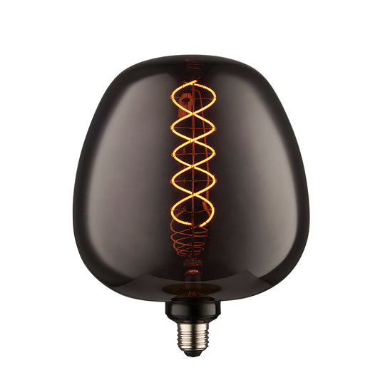 Double-Helix Round Smoked Glass Decorative Bulb