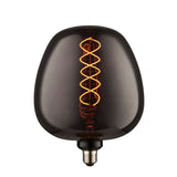 Double-Helix Round Smoked Glass Decorative Bulb