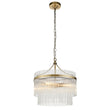 Seraphina Clear Glass Three Light Pendant in Antique Brass
