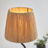 Piper Natural Raffia Table Lamp in Matt Black