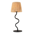 Piper Natural Raffia Table Lamp in Matt Black