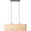 Luna Natural Seagrass Two Light Pendant Light in Matt Black