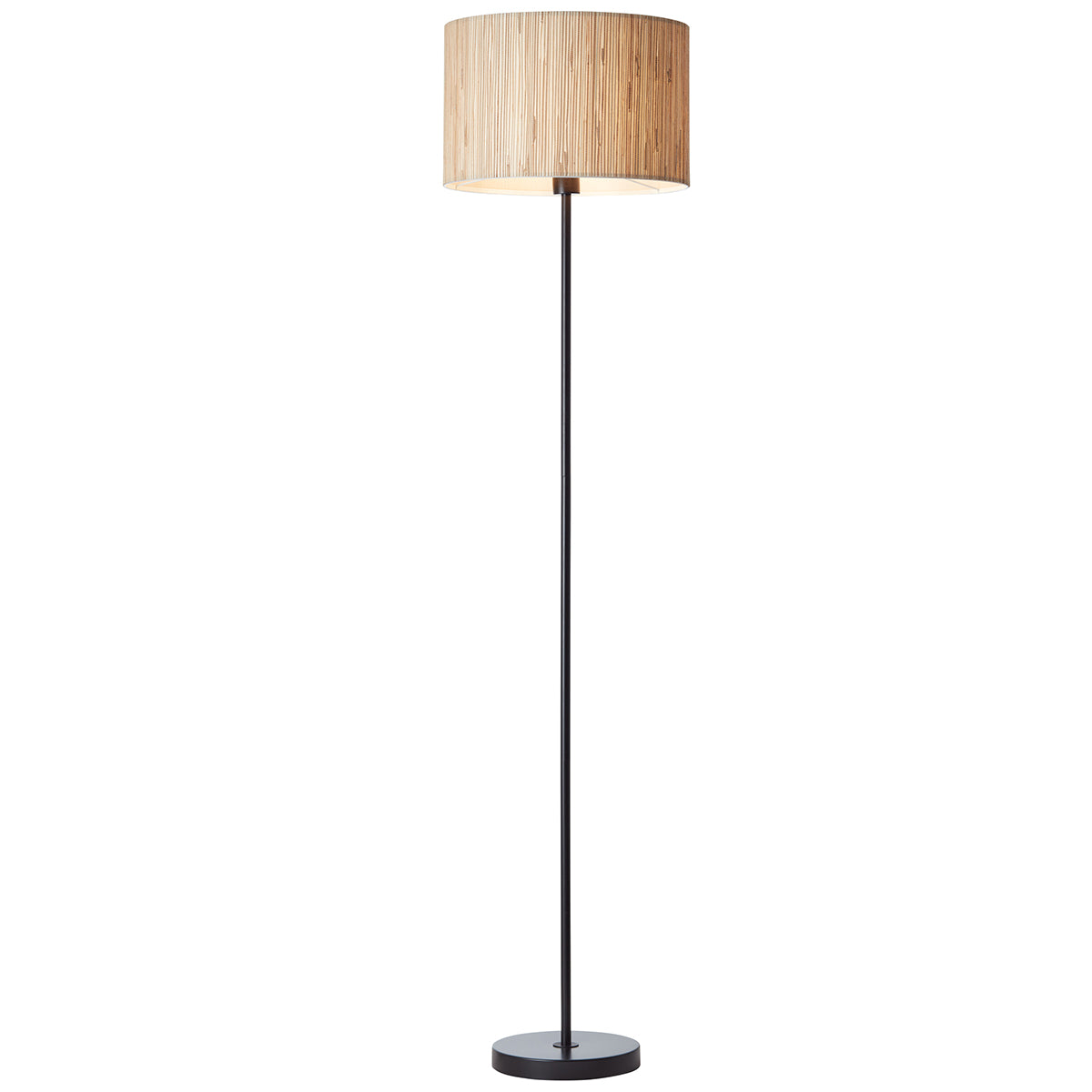 Luna Natural Seagrass Floor Lamp in Matt Black