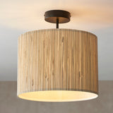 Luna Natural Seagrass Semi Flush Light