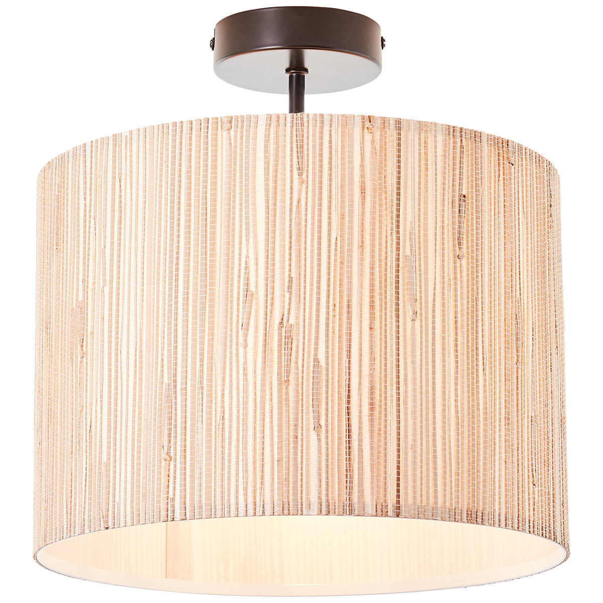 Luna Natural Seagrass Semi Flush Light