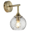 Madeline Spiral Glass Wall Light in Antique Brass