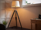 Darius Tripod Floor Lamp & Linen Shade